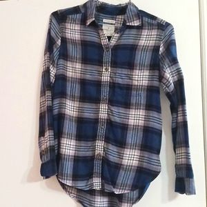 American eagle blue flannel size XS